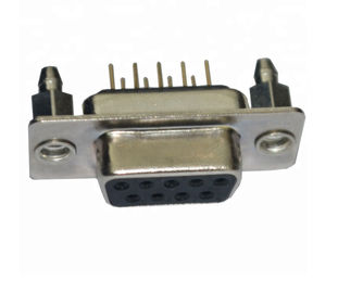 DP Socket 9 Pin D Sub موصل أنثى ، 90 درجة كهربائية D Sub 9 Pin ذكر موصل