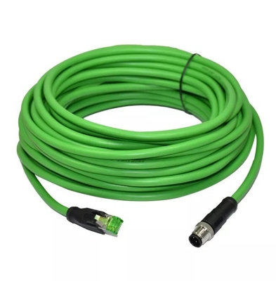 Male 12 8 Pin D X Code 4 Pin To Male RJ45 M12 Waterproof Connector Ethernet Cable