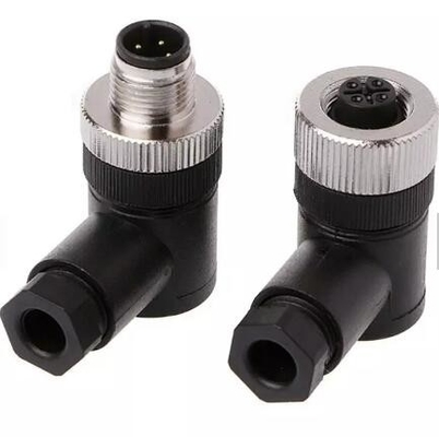 M12 Straight Angle IP67 4 5 8Pin AISG Sensor Connector PA66 Threaded Coupling