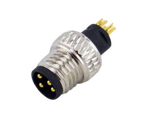 A code PCB Panel mount AISG straight plug waterproof circular M12 M5 8 pin cable connector