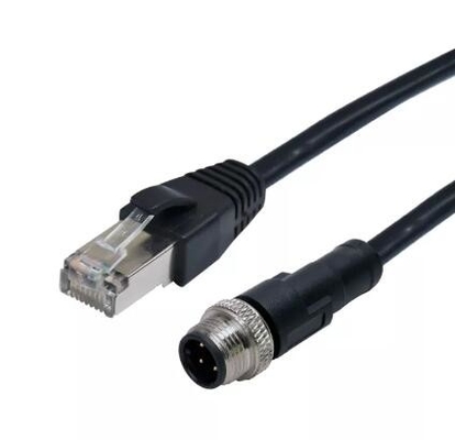 Male 12 8 Pin D X Code 4 Pin To Male RJ45 M12 Waterproof Connector Ethernet Cable