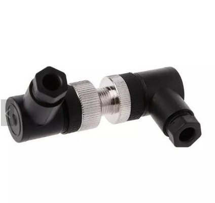 M12 Straight Angle IP67 4 5 8Pin AISG Sensor Connector PA66 Threaded Coupling