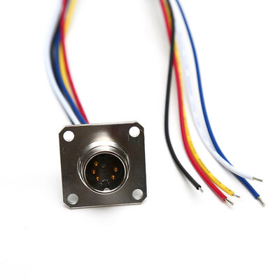 AISG Series Circular Copper Alloy Flange Mount Cable Assemblies and Industrial Camera Sensor Connectors