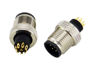 Circular Waterproof M12 8 Pin Male Straight Connector Front Panel Mount Solder Type connector