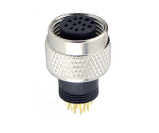 M12 PCB Panel Mount Bulkhead Socket Circular Connector 4 5 8 Pin Right Angle Male Female Waterproof connector for IP67 A