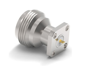 18GHz, N Type Jack(Female) Straight Connector, 4-Hole Flange(12.7mm*12.7mm), Stainless steel