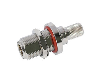 RF Connector, N Type Straight Crimp Female for LMR-400, 50 Ohm, Bulkhead